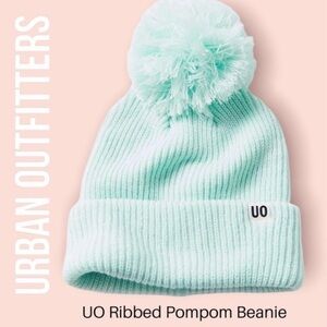 Urban Outfitters Mint Pompom Beanie